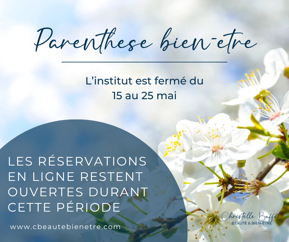 CONGÉS MAI 2026 CHRISTELLE BUFFET BEAUTÉ ET BIEN-ÊTRE